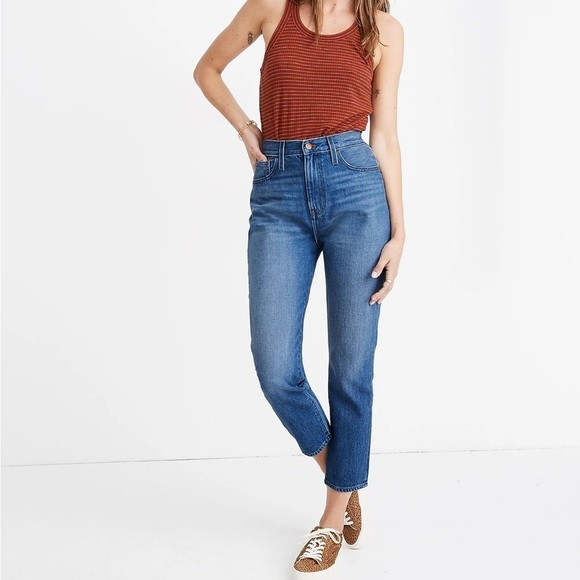 MADEWELL The Mom Jean High Waist Dark Wash Slouch Relaxed Sz 25 - Picture 1 of 13